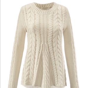 CAbi Lace Up Sweater